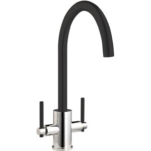 Cookology Livorno Twin Lever Kitchen Tap (Chrome Black) Cookology Livorno Twin Lever Kitchen Tap (Chrome Black)