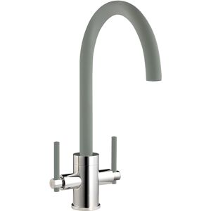 Cookology Livorno Twin Lever Kitchen Tap (Chrome Graphite Grey) Cookology Livorno Twin Lever Kitchen Tap (Chrome Graphite Grey)