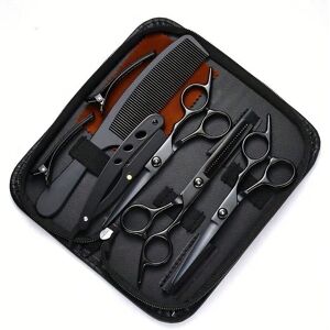 Gaatpot (black) Stainless Steel Hair Scissors Set - Professional Thinning & Texturing Sh Gaatpot (black) Stainless Steel Hair Scissors Set - Professional Thinning & Texturing Sh