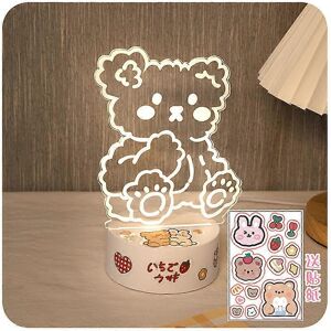 Unbranded (As show, One size) Acrylic astronaut bear Night Light Girl Bedroom Cartoon Soft Unbranded (As show, One size) Acrylic astronaut bear Night Light Girl Bedroom Cartoon Soft