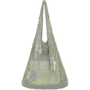 Unbranded (As show, One size) Crochet Tote Bag Mesh Beach Bag Hobo Bag Fairy Aesthetic Sho Unbranded (As show, One size) Crochet Tote Bag Mesh Beach Bag Hobo Bag Fairy Aesthetic Sho