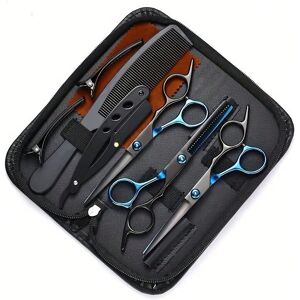 Gaatpot (blue-black) Stainless Steel Hair Scissors Set - Professional Thinning & Texturi Gaatpot (blue-black) Stainless Steel Hair Scissors Set - Professional Thinning & Texturi