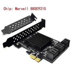 Unbranded (Brown, One size) Marvell 88SE9215 chip 6 ports SATA 3.0 to PCIe expansion Card Unbranded (Brown, One size) Marvell 88SE9215 chip 6 ports SATA 3.0 to PCIe expansion Card