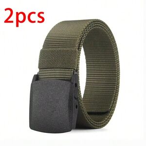Gaatpot (2pcs Green, 120cm) Men's Belt Outdoor Casual Canvas Belt Metal Free Training Ny Gaatpot (2pcs Green, 120cm) Men's Belt Outdoor Casual Canvas Belt Metal Free Training Ny
