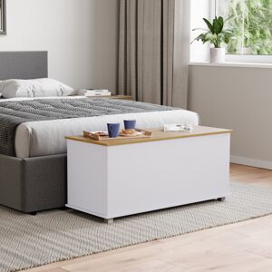 Vida Designs (White) Arlington Storage Ottoman Wood Blanket Toy Box Oak Vida Designs (White) Arlington Storage Ottoman Wood Blanket Toy Box Oak