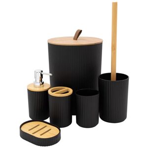 Unbranded (Black) 6 Piece Bathroom Accessory Set/Modern Bathroom/Includes Toothbrush Holde Unbranded (Black) 6 Piece Bathroom Accessory Set/Modern Bathroom/Includes Toothbrush Holde