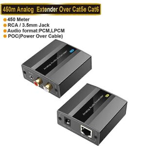 Unbranded (UK Power Plug, ZY-AEX20) Analog Digital Audio Extender RCA 3.5mm Stereo Over Et Unbranded (UK Power Plug, ZY-AEX20) Analog Digital Audio Extender RCA 3.5mm Stereo Over Et