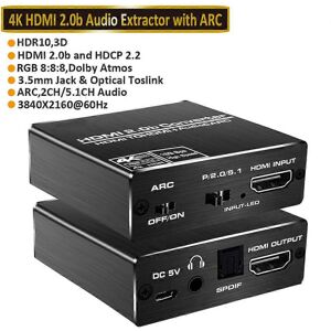 Unbranded (EU Power Plug, ZY-HS121) HDMI 2.0 Audio Extractor HDMI to RCA 4K 60Hz YUV4:4:4 Unbranded (EU Power Plug, ZY-HS121) HDMI 2.0 Audio Extractor HDMI to RCA 4K 60Hz YUV4:4:4