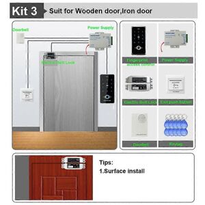 Unbranded (KIt 3, One size) IP65 Outdoor Fingerprint Identification Access Control IC Card Unbranded (KIt 3, One size) IP65 Outdoor Fingerprint Identification Access Control IC Card