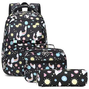 Unbranded (Gray, One size) 3 Pcs/Set School Bag for Girls Children Backpack Schoolbags Tee Unbranded (Gray, One size) 3 Pcs/Set School Bag for Girls Children Backpack Schoolbags Tee