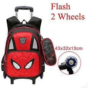 Unbranded (6 Wheels red, One size) kids Rolling bags for boys Student trolley backpack Boo Unbranded (6 Wheels red, One size) kids Rolling bags for boys Student trolley backpack Boo