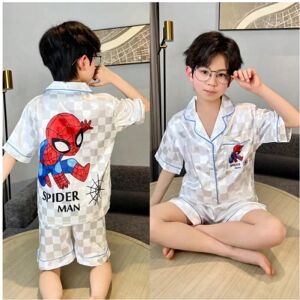 Gaatpot (1, 16(130cm-140cm)) Children's Pajamas Loungewear Boys' Summer Thin Cartoon Sho Gaatpot (1, 16(130cm-140cm)) Children's Pajamas Loungewear Boys' Summer Thin Cartoon Sho