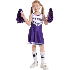 Unbranded (Purple, 150cm) Girls Cheerleader Dress Set - Sleeveless Soccer Pom-Pom Costume Unbranded (Purple, 150cm) Girls Cheerleader Dress Set - Sleeveless Soccer Pom-Pom Costume