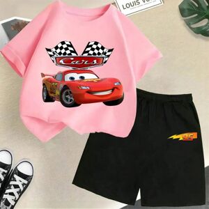 Gaatpot (11, 100cm) Disney summer new children's cartoon T-shirt set Lightning McQueen c Gaatpot (11, 100cm) Disney summer new children's cartoon T-shirt set Lightning McQueen c