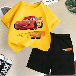 Gaatpot (3, 100cm) Disney summer new children's cartoon T-shirt set Lightning McQueen co Gaatpot (3, 100cm) Disney summer new children's cartoon T-shirt set Lightning McQueen co