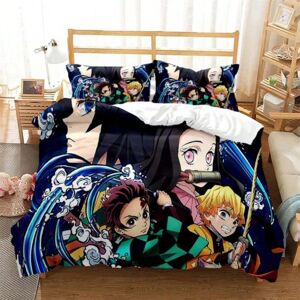 ETECHMART (5, AU Single140x210cm) Hot Anime Demon Slayer Bedding Set Japanese Cartoon Bed ETECHMART (5, AU Single140x210cm) Hot Anime Demon Slayer Bedding Set Japanese Cartoon Bed