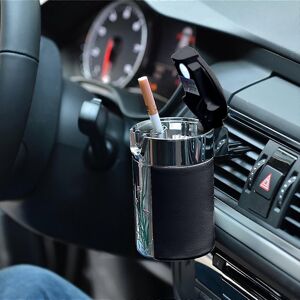 Kikidex (As show, One size) Car Ashtray Carbon Fiber Car Ashtray With Led Portable And P Kikidex (As show, One size) Car Ashtray Carbon Fiber Car Ashtray With Led Portable And P