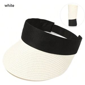 Gaatpot (white) Foldable Portable Beach Hat Wide Brim Sun Hat Roll-up Summer Casual Stra Gaatpot (white) Foldable Portable Beach Hat Wide Brim Sun Hat Roll-up Summer Casual Stra