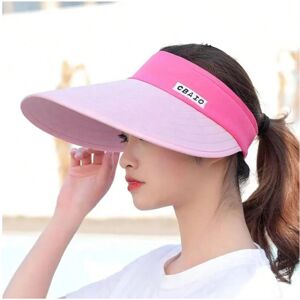 Gaatpot (Rose red Pink brim, with windproof rope) NEW Women Summer Sun Visor Wide-brimme Gaatpot (Rose red Pink brim, with windproof rope) NEW Women Summer Sun Visor Wide-brimme