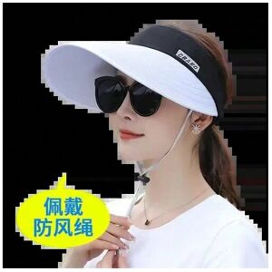 Gaatpot (White brim, with windproof rope) NEW Women Summer Sun Visor Wide-brimmed Hat Be Gaatpot (White brim, with windproof rope) NEW Women Summer Sun Visor Wide-brimmed Hat Be