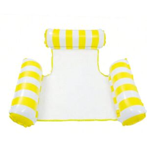 DOQAUS (Yellow with White) Water hammock recliner inflatable floating Swimming Mattress DOQAUS (Yellow with White) Water hammock recliner inflatable floating Swimming Mattress