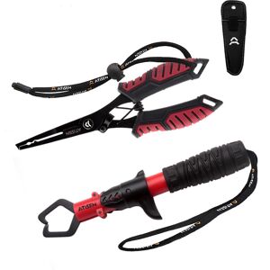 Unbranded (Red and black) Fishing Pliers and Fish Gripper Set – 2PCS Stainless Steel Lure Unbranded (Red and black) Fishing Pliers and Fish Gripper Set – 2PCS Stainless Steel Lure
