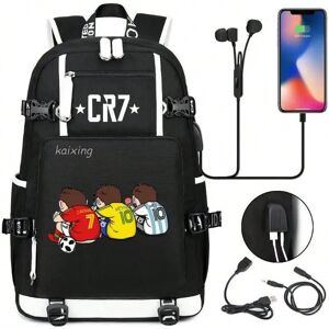 Gaatpot (Picture Color) Fashion CR7 Backpack USB Charging School Bag 15.6 Inch Laptop Ba Gaatpot (Picture Color) Fashion CR7 Backpack USB Charging School Bag 15.6 Inch Laptop Ba