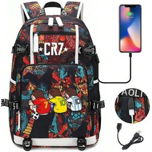 Gaatpot (Picture Color-5) Fashion CR7 Backpack USB Charging School Bag 15.6 Inch Laptop Gaatpot (Picture Color-5) Fashion CR7 Backpack USB Charging School Bag 15.6 Inch Laptop