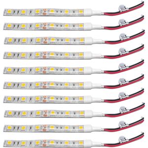 Jehiatek 10Pcs 10Cm Waterproof Red 5050 Led Strip Lights Dc 12V Caravan Boat Car Jehiatek 10Pcs 10Cm Waterproof Red 5050 Led Strip Lights Dc 12V Caravan Boat Car