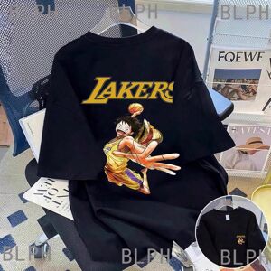 Gaatpot (2, XXL) Black T-shirt Printed Luffy Parent-child T-shirt: One Piece Genuine Aut Gaatpot (2, XXL) Black T-shirt Printed Luffy Parent-child T-shirt: One Piece Genuine Aut