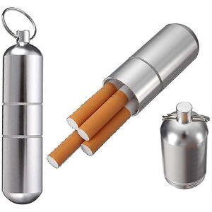 Unbranded (As show, One size) 2Pcs Cigarette Case Keychain Metal Cigarette Box Waterproof Unbranded (As show, One size) 2Pcs Cigarette Case Keychain Metal Cigarette Box Waterproof