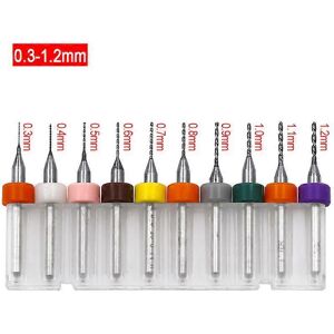 Unbranded (As show, One size) 10PCS Mini PCB Drill Bits 0.3-1.2mm, Carbide Spiral Flute Ca Unbranded (As show, One size) 10PCS Mini PCB Drill Bits 0.3-1.2mm, Carbide Spiral Flute Ca