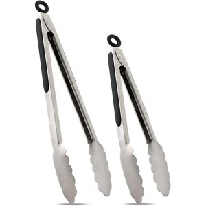 Unbranded (As show, One size) Stainless Steel Kitchen Tongs 2-piece Set - 9" And 12&q Unbranded (As show, One size) Stainless Steel Kitchen Tongs 2-piece Set - 9" And 12&q