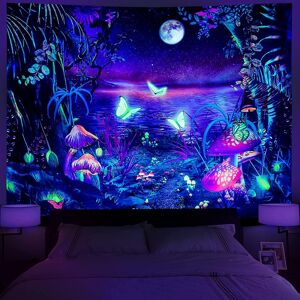Unbranded (As show, One size) Uv Reaction Butterfly Aesthetic Tapestry Galaxy Moon Space T Unbranded (As show, One size) Uv Reaction Butterfly Aesthetic Tapestry Galaxy Moon Space T