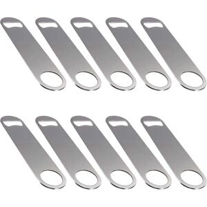 Unbranded (As show, One size) Set of 10 Flat Stainless Steel Bottle Openers with Silver Co Unbranded (As show, One size) Set of 10 Flat Stainless Steel Bottle Openers with Silver Co