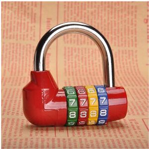Unbranded (As show, One size) Red 4-Digit Combination Luggage Padlock with Makeup Pull - N Unbranded (As show, One size) Red 4-Digit Combination Luggage Padlock with Makeup Pull - N