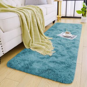 Yorkshire Bedding (TYE DYE TEAL, 60cm x 220cm (2ft x 7ft 7")) Large Non Slip Rugs Soft Shaggy Fluf Yorkshire Bedding (TYE DYE TEAL, 60cm x 220cm (2ft x 7ft 7")) Large Non Slip Rugs Soft Shaggy Fluf