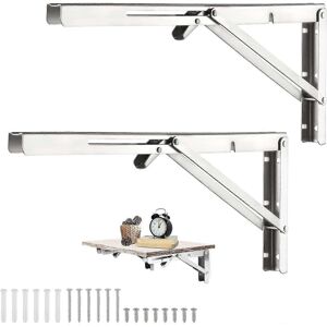 Unbranded (As show, One size) 2 Pieces 400mm Stainless Steel Wall Folding Bracket, Folding Unbranded (As show, One size) 2 Pieces 400mm Stainless Steel Wall Folding Bracket, Folding