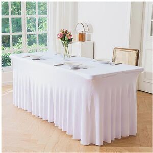 Unbranded (As show, One size) White Spandex Table Skirts for Rectangular Tables White 6ft Unbranded (As show, One size) White Spandex Table Skirts for Rectangular Tables White 6ft
