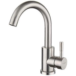 Unbranded (As show, One size) 304 stainless steel basin faucet, hot and cold single hole r Unbranded (As show, One size) 304 stainless steel basin faucet, hot and cold single hole r