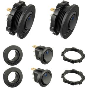 Unbranded (As show, One size) (4pcs)Round Blue LED Light Switch KCD1-8 12V 20A Waterproof Unbranded (As show, One size) (4pcs)Round Blue LED Light Switch KCD1-8 12V 20A Waterproof