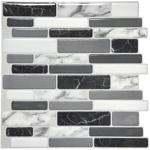 Unbranded (As show, One size) Art3d 5 Pieces, Black and Gray Adhesive Tiles with Marble Pa Unbranded (As show, One size) Art3d 5 Pieces, Black and Gray Adhesive Tiles with Marble Pa