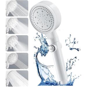 Unbranded (As show, One size) White Water Saving Shower Head with Holder, Anti Limescale, Unbranded (As show, One size) White Water Saving Shower Head with Holder, Anti Limescale,