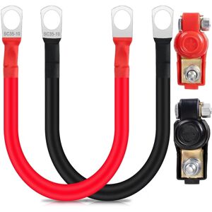 Unbranded (As show, One size) 2 Pieces 30cm Battery Cable 16mm, Red and Black 5AWG Battery Unbranded (As show, One size) 2 Pieces 30cm Battery Cable 16mm, Red and Black 5AWG Battery