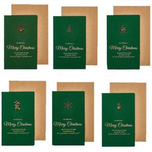 Unbranded (As show, One size) Christmas Greeting Cards, 6 Retro Gold Stamped Metal Greetin Unbranded (As show, One size) Christmas Greeting Cards, 6 Retro Gold Stamped Metal Greetin