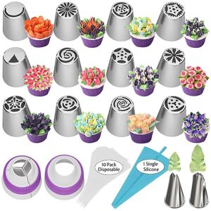 Unbranded (As show, One size) Russian Piping Tips Set Including 12 Russian Cake Decorating Unbranded (As show, One size) Russian Piping Tips Set Including 12 Russian Cake Decorating