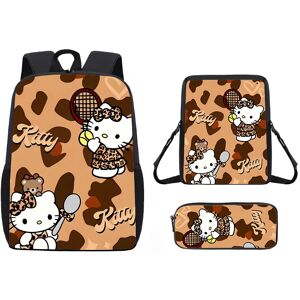 Gaatpot (14, 3-piece Set) 3D Hello Kitty Cute Kitty Backpack for Elementary and Middle S Gaatpot (14, 3-piece Set) 3D Hello Kitty Cute Kitty Backpack for Elementary and Middle S