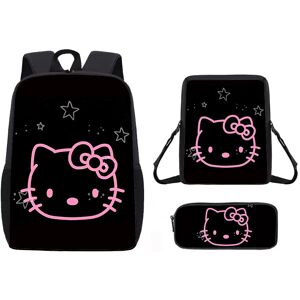 Gaatpot (21, 3-piece Set) 3D Hello Kitty Cute Kitty Backpack for Elementary and Middle S Gaatpot (21, 3-piece Set) 3D Hello Kitty Cute Kitty Backpack for Elementary and Middle S