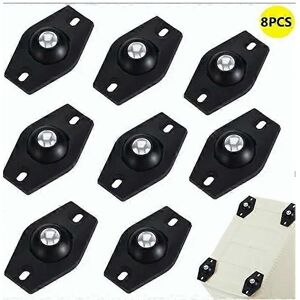 Unbranded (As show, One size) Set of 8 Black Self-adhesive stainless steel mobile base wit Unbranded (As show, One size) Set of 8 Black Self-adhesive stainless steel mobile base wit