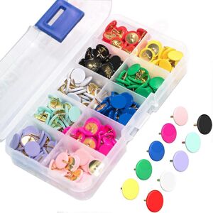 Unbranded (As show, One size) 600pcs Colorful Push Pins Flat Round Head Push Pins with Gol Unbranded (As show, One size) 600pcs Colorful Push Pins Flat Round Head Push Pins with Gol